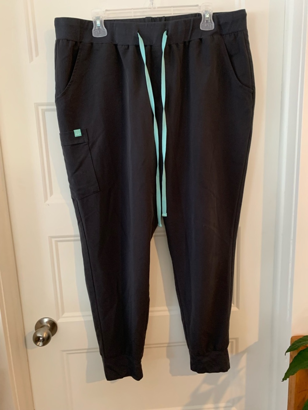 GARDE MALADE , women's medical staff pants  grey turquoise accents pants